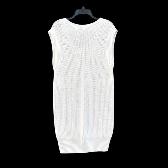 NWT Abercrombie & Fitch White Sweater Vest Mini Dress or Tunic Size M - Picture 4 of 9
